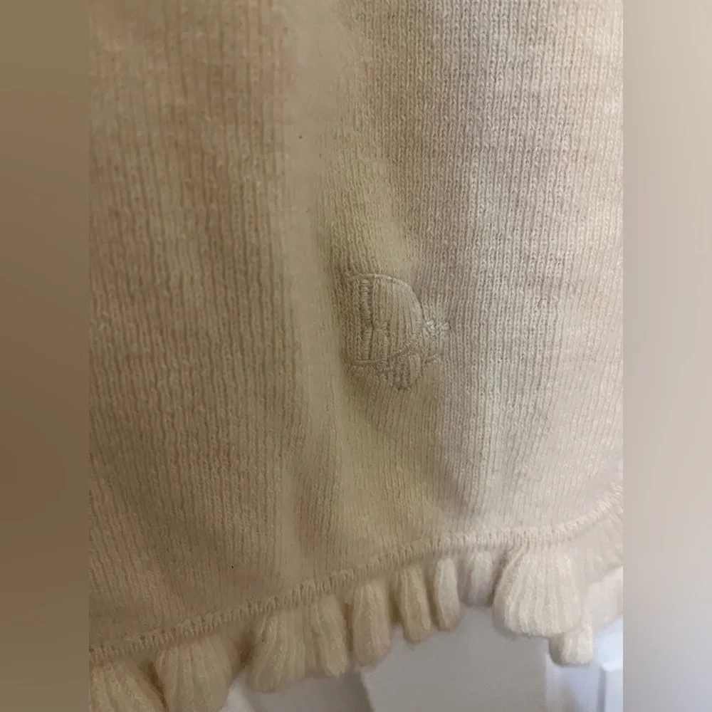 Dior cashmere blend ruffle knit scarf